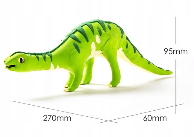 Drewniany Dinozaur Brontozaur Robotime + modelina